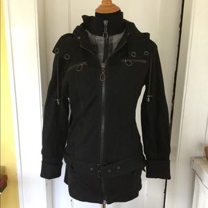 Free People belted sweater bottom utility jacket